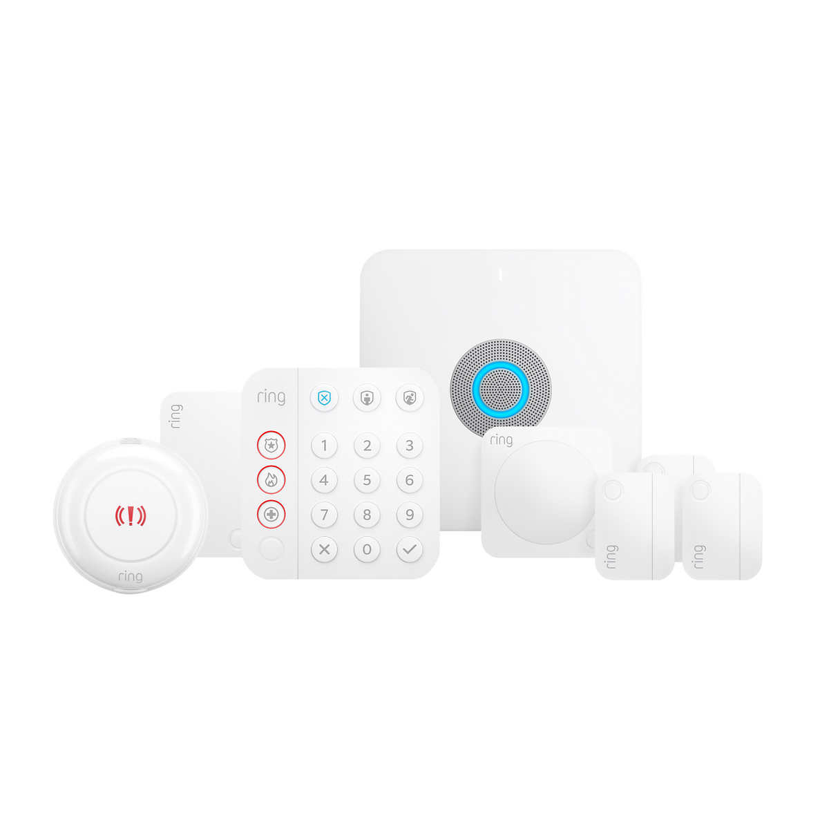 Ring Alarm 8-piece Home Security Kit (Gen 2) with Included Panic Button, Motion Detector and Contact Sensors