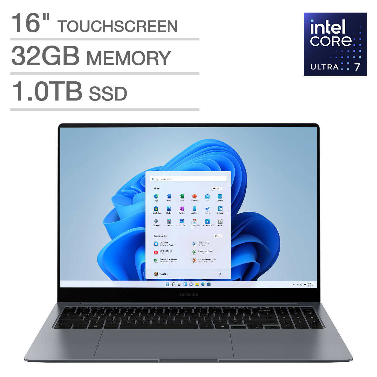 Samsung Galaxy Book4 Pro 16” Touchscreen Laptop – Intel Core Ultra 7-155H Processor – WQXGA+ (2880 x 1800) – Windows 11