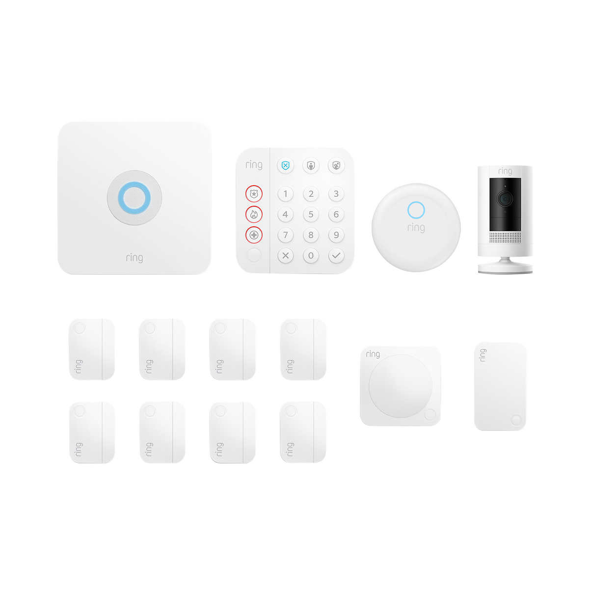 Ring Security Alarm 14-piece Kit (Gen 2) with Stick Up Cam, Smoke/Co Listener and Range Extender